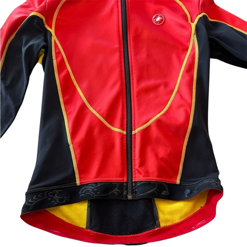 Men’s Castelli Rossi Corsa Cycling Jacket size Medium Red Yellow Black - Picture 3 of 14
